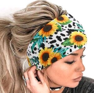 BOGO FREE Sunflower Cow Print Headscarf